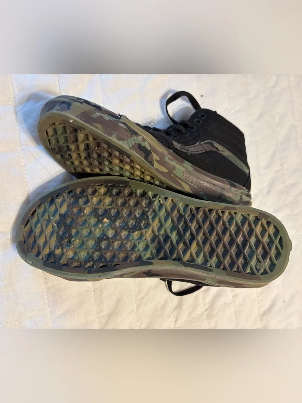 VANS CAMO OFF THE WALL high top boys‎ size 3.5 girls size 5  EUC!